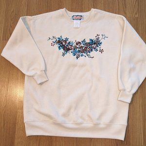 VTG 90s Rose Embroidered Sweatshirt